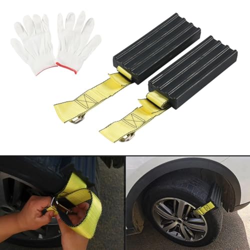 Cadenas de poliuretano para neumáticos de coche Yhenlovtt juego de 2 resistencia barro