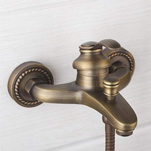 Wall Mounted Shower Faucet Antique Brass Set Hand Head Bathroom Faucets Single Handle Mixer Sets