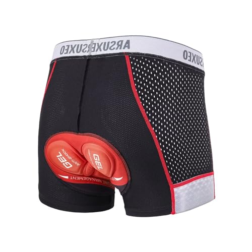 Sillictor Men's Padded Cycling Shorts with 9D Gel Padding, Red, XL