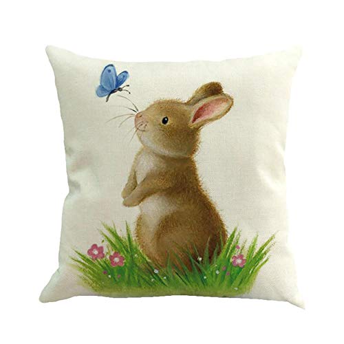JURTEE - Cute Rabbit - Easter Pillowcases Kids Design Pillowcover Cushion Covers45cm*45cm