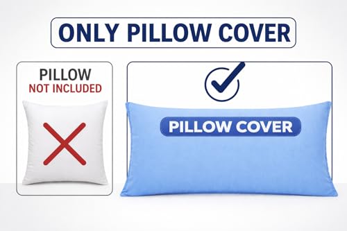 Image of 100% Cotton 600 TC Body Pillow Cover - Ultra Soft & Breathable Long Pillowcase | Zipper Closure | 20 inchx54 inch | White | Ideal for Pregnancy, Side Sleepers & Full Body Support