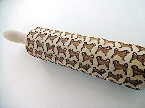 Miniatura 2 de PUG EMBOSSING ROLLING PIN MOPS DOG PATTERN for EMBOSSED COOKIES DOG MINI MASTIFF CARLIN GIFT for FRIEND DOG LOVER