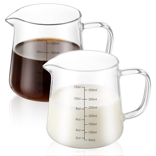 2 pack vasos medidores de vidrio 12 oz para café miniatura 1