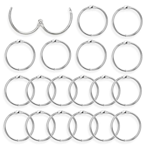 20 Stück Binder Ringe Bücher Ringe 30mm Lose Blatt Buch Ringe Metall Ringe Loseblatt Verbinder Ringe Heftringe Ringbuch Ringe für Scrapbook Album Notizbuch Karteikarten(Silber)
