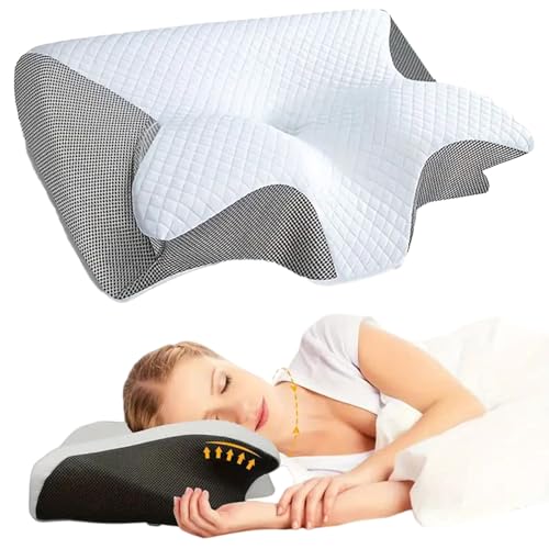 Neckhaven Pillow Official Relief Pillow Neck Haven Pillows Cervical Memory Foam Ergonomic Neck Memory Foam Cervical Pillows for Side Back Stomach Sleepers (Gray)