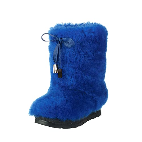 Girl's fur winter boots,blue sheepskin fur toddler boots, girls snow boots, kids mukluks, yeti boots for kids, children winter shoe, LITVIN2