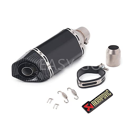 バイクスリップオンマフラー バイクサイレンサー 汎用 差込口50.8mm 円形の排出口 長さ310mm (黒, 310mm)