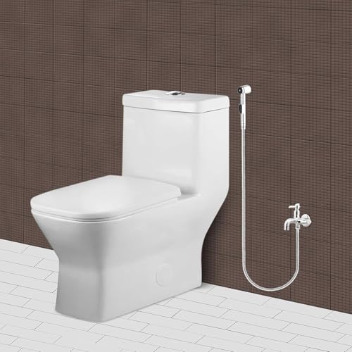 Image of MHS High Pressure Jet Spray for Toilet | Health Faucet Set with Hand Shower Gun & 1M SS Hose Pipe | Bathroom Toilet Jet Spray for Hygiene Cleaning | Toilet Gun for Western Toilet (Switch Type Abs)