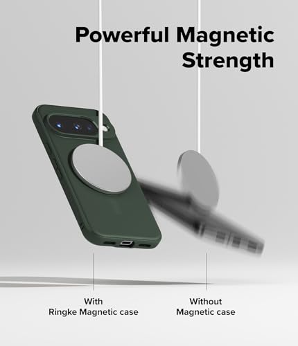 Image of Ringke Onyx Designed for Google Pixel 10 Case [Compatible with MagSafe] [Non-Slip Grip Texture] Anti-Fingerprint Slim-Fit Lightweight Protective Back Cover - Magnetic Dark Green