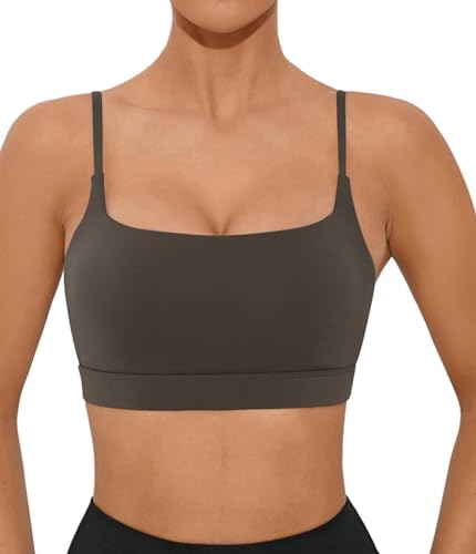 Image of Comper Sports Bra for Women Wirefree Racerback Workout Bras Sexy Thin Straps Yoga Sport Bras with Removable Pads