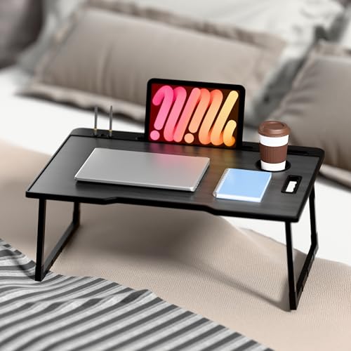 Image of Study Table Bed Table Premium Laptop Table /Foldable and Portable Wooden /Writing Desk for Office /Home /School (CTD Black)