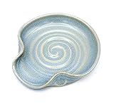 Spoon Rest, Ceramic Spoon Rest in Opal Blue
