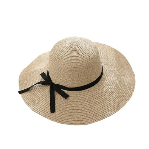 Chapeau de paille fait main grand bord style coréen raffiné