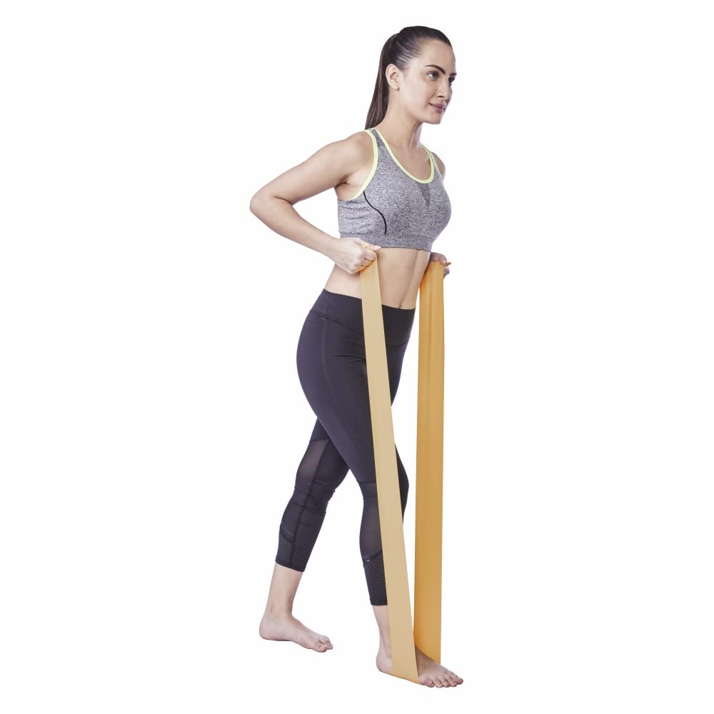 Vissco Active Band Physical Resistance Band for Exercise, Workouts, Gym, Stretching, Yoga, Strengthening of Muscles & Joints - Heaviest Resistance (Golden)