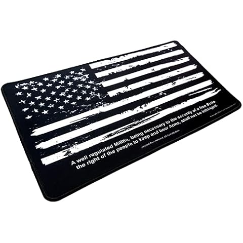 Ultimate Rifle Build Gun Cleaning Mat - Non-Slip Pad with Distressed US Flag Design for Gun Cleaning Supplies - Medium (17x11”) Cover