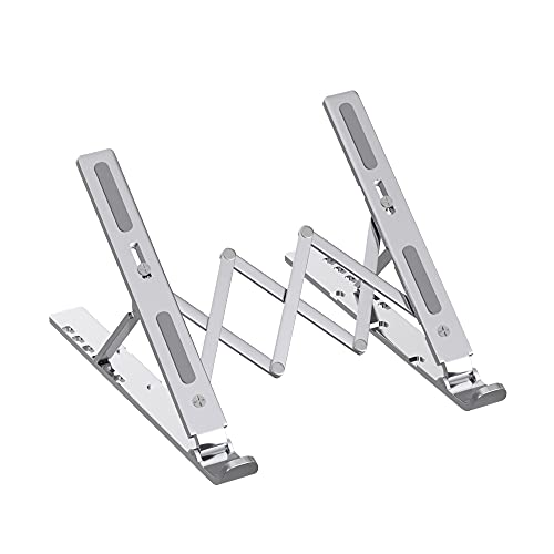 Image of Dyazo 2 in 1 Laptop & Mobile Stand | Foldable Riser with Ventilated Design | Multi Angle Adjustable Height Holder Fit Upto 15.6 Inch Laptops | Compatible for Mac, HP, Dell, Acer, Lenovo & More (Black)