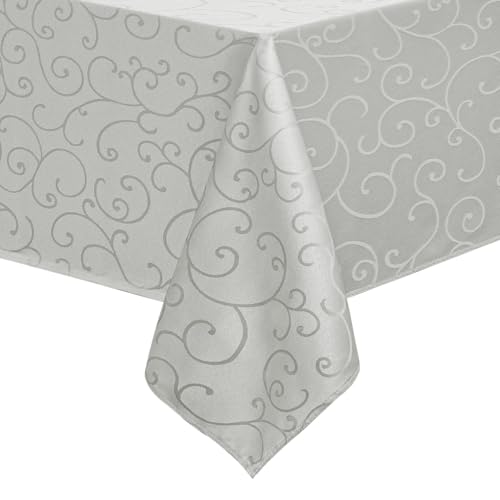 Romanstile Tischdecke abwaschbar 80 x 80 cm Grau Mitteldecke...