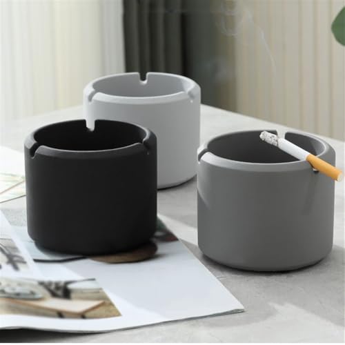 Cendrier cylindrique en ciment pour table de jardin et terrasse chic - 5
