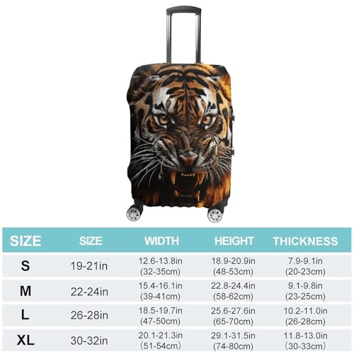 Ferocious Tiger Printed Luggage Cover Protector, Fits 18-32 Inch Luggage2