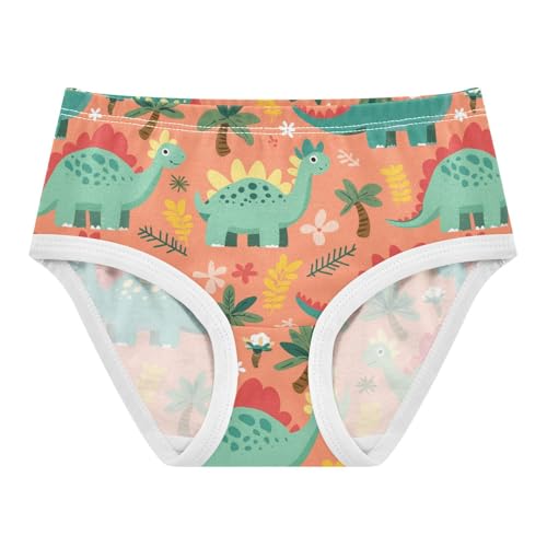 Wusikd Cute Dinosaurs Girls' Underwear Cotton Palm Trees Flowers Girls Briefs Soft Toddler Underwear 2T