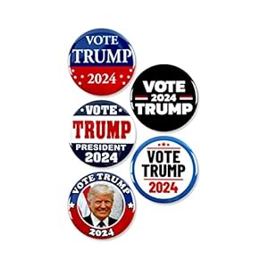5 Pack – Vote Trump 2024 Political Campaign Pinback Buttons – 2.25 Inch