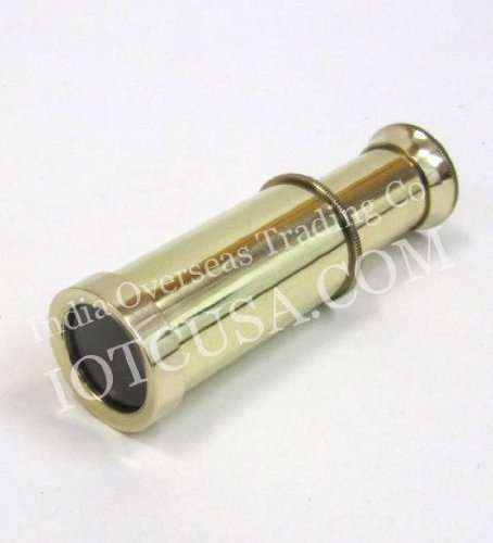 ITDC Compact Brass Telescope Collapses to 2 3/4 Inches - Classic Pirate Telescope