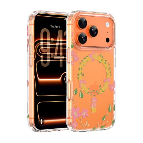 Coque iPhone 17 Pro Max fleurie et magnétique pour femmes