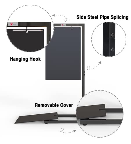 Towon Large Floor-Standing Chalkboard Sign With Black Metal Easel, Hanging Chalk Sign Outdoor With Metal Base For Cafe Bar, Bistro, Florist, Or Wedding, Portable And Double-Sided, 19 X 43 Inch #TOP3