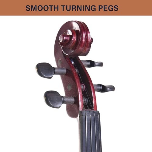 Image of Cecilio 4 /4 Full Size Electric Violin, Solid Maple with Ebony Fittings, Red