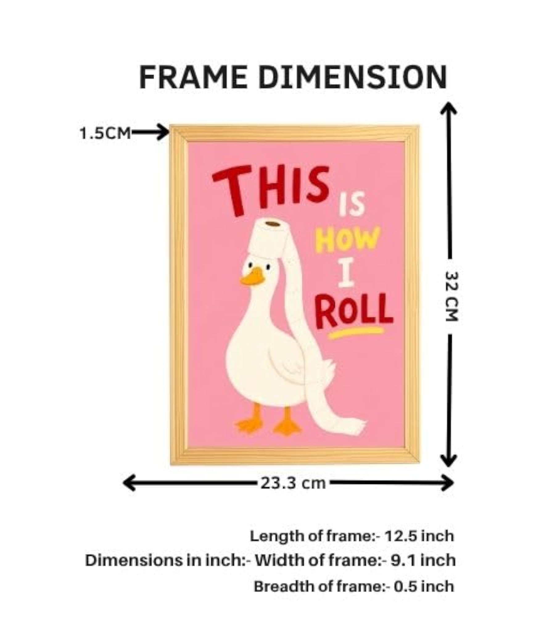 This Is How I Roll Funny Bathroom Wall Frame