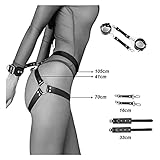 SUPKTHDY Punk Leder Harness Damen SM Sex Harness Taille Bein käfigbetten Geschirr Strumpfband Gürtel für frau BDSM Bondage Set mit Handschellen Sexy unterwäsche Fetisch Fesseln Sexspielzeug