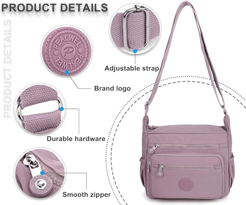 Image of Pealwel Women Shoulder Handbag Roomy Multiple Pockets Bag Ladies Crossbody Purse Tote Top Handle Satchel
