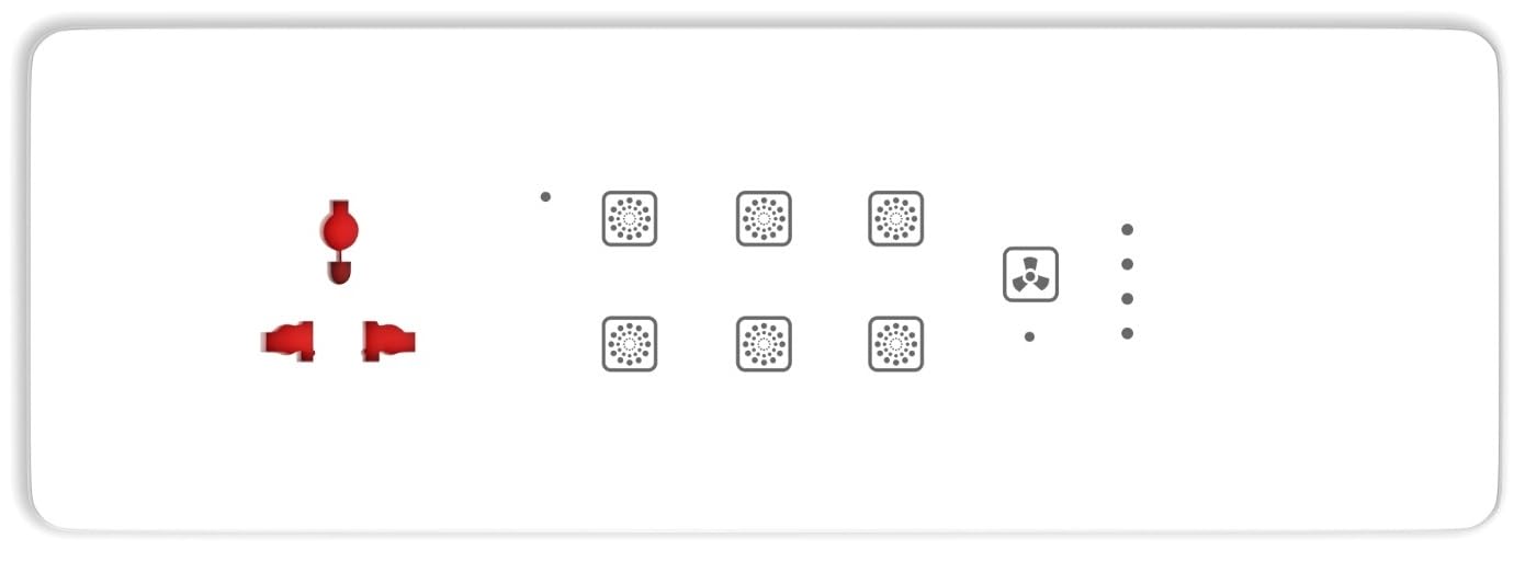 Teqooz® Smart Switch Board (WiFi + Remote) (White) (8M Size) : 6 Switch + Fan Regulator + Socket | 3 Yr Warranty | Works with SmartLife App, Alexa, Google, Siri | Glass Touch
