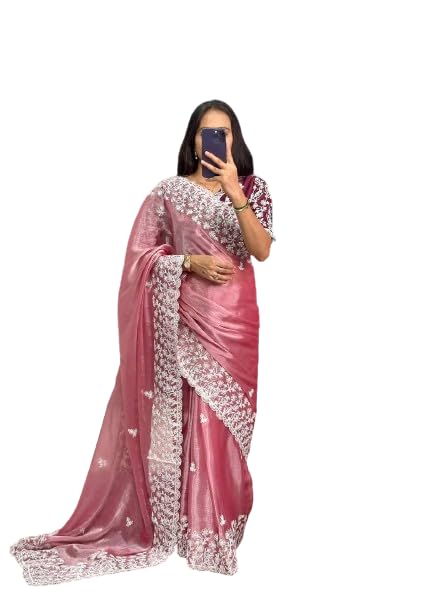 Image of Flosive Women's Present Beautiful Kanjivaram Soft Silk Saree With Blouse