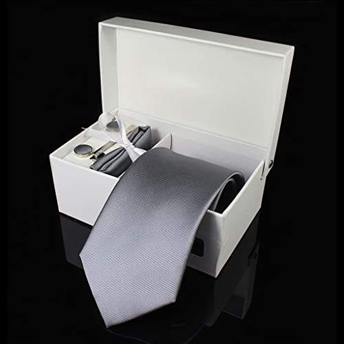 Set corbata y pañuelo de seda para hombre formal 8 cm