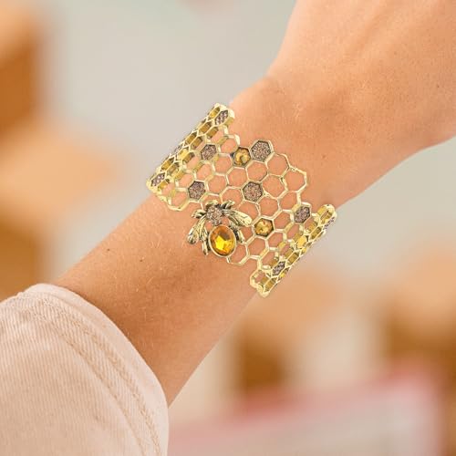 Adjustable Metal Alloy Bee Bangle for Women and Girls - Open Cuff Design, Elegant Arm Jewelry, Perfect for Everyday Wear3