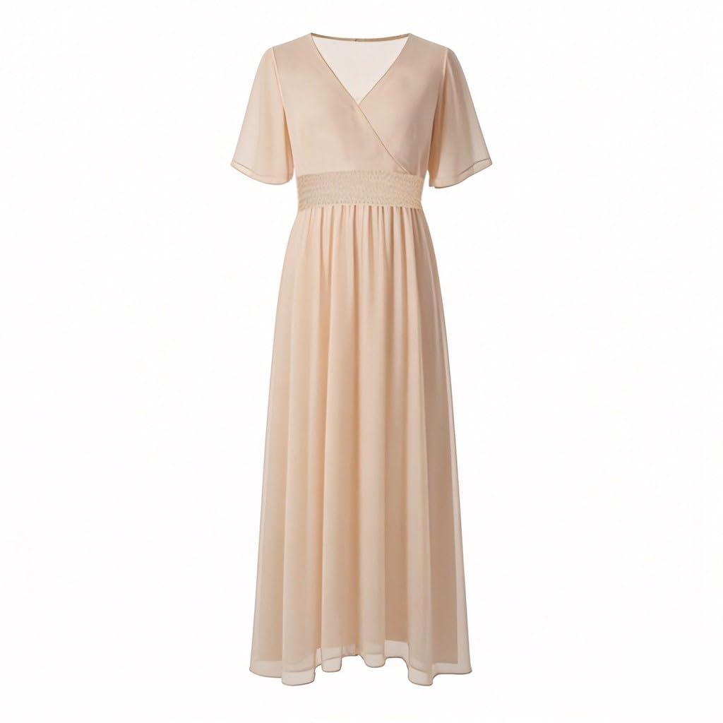 Soldes Robe Longue Femme Chic Et Elegant Robe D'Été de Plage Fluide Swing Décontractée Cocktail Club Dress Grande Taille Robes Ete Femmes Mi Longue Fluide Max Dress pour FêTe Vacances Pas Cher