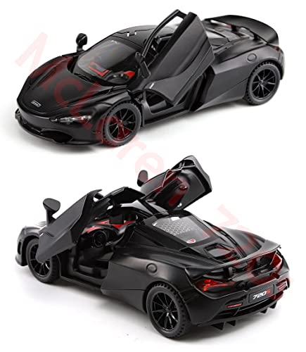 Auto negro de juguete McLaren 720s escala 1:32 miniatura 6