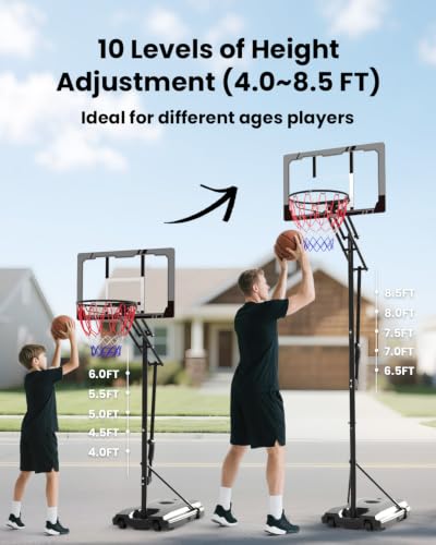 Image of IGL Portable Basketball Hoop Outdoor, 10 FT Height Adjustable