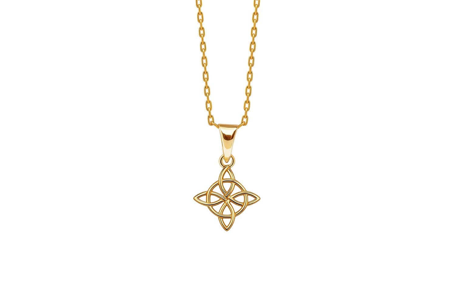 Pendentif plaqué or 18 carats (3 microns) - Noeud de sorcière (14,20 mm)