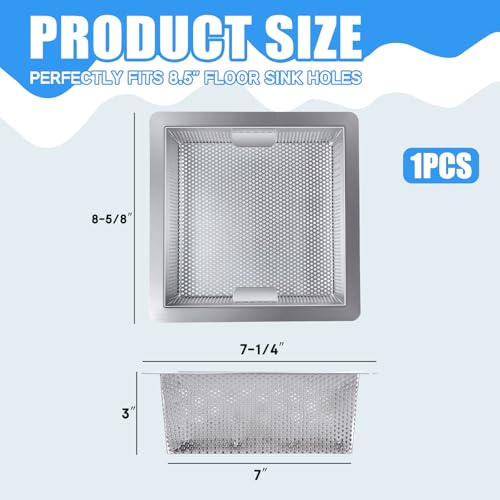 Colador de acero inoxidable 8.5x8.5x3 in miniatura 2