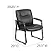 Flash Furniture Hercules Series Big & Tall LeatherSoft Executive Side Reception Chair, Padded Lobby Chair with 500-lb. Static Weight Capacity, Black