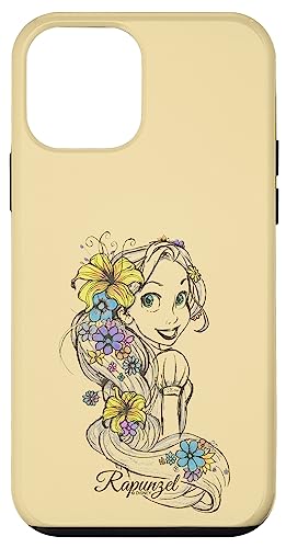 Coque iPhone 12 mini Disney floral sketch retrouvez la magie de Raiponce