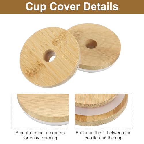 Tapas de bambú para tazas adiós al café frío con estas cubiertas uxcell de 2.76" 4