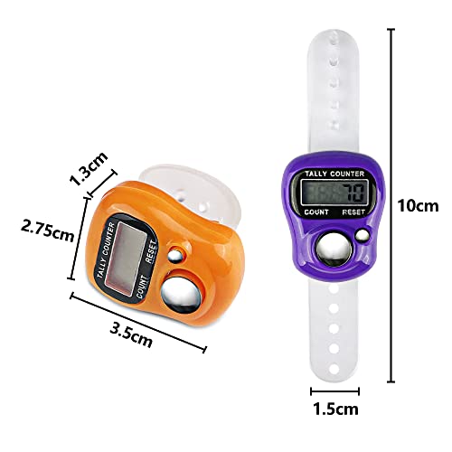 Gvolatee 5 Stück Fingerzähler, Finger Counter Clicker Reihenzähler Mini Handzähler,5 Digit LCD-Display für Inventur, Sport, Marketing, Flugzeug, Golf (Zufällige Farbe)