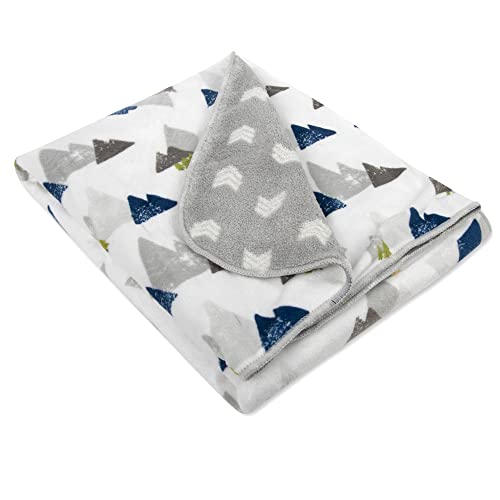 Image of Sherpa Fleece Baby Blankets for Boys and Girls - Colorful, Reversible Baby Blankets for Newborns, Infants, Toddlers, and Nursery (Mountains & Arrows)
