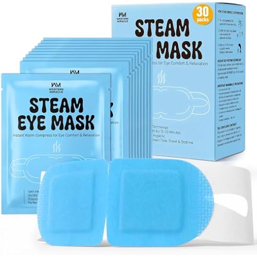 Steam Eye Mask with Self-Heating 30 Packs Moist Heat Warm Compress