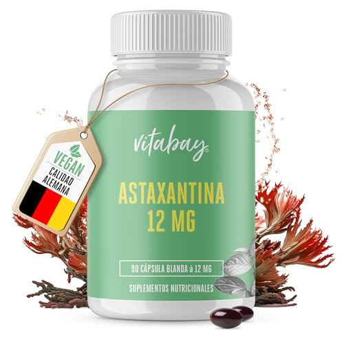 Vitabay Astaxantina en Dosis Altas 12 mg - 90 cápsulas Veganas de...