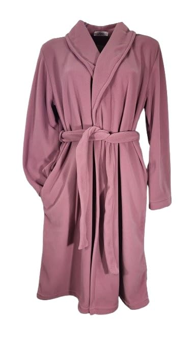 dolcecasabiancheria Manuela Vestaglia Donna Invernale in Pile Sciallato con Cintura 8075-46 ROSA