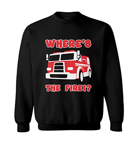 Tcombo Where's The Fire!? - Firetruck Siren Toddler Fleece Crewneck Sweater